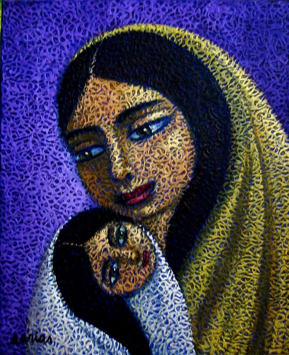 Obra de arte: Madre e hija. Artistas de la tierra. Orlando Arias Morales. Obra de arte: Madre e hija. Artistas de la tierra. Orlando Arias Morales.