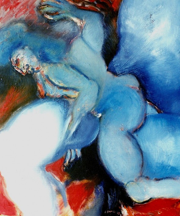 Deux personnages en bleu