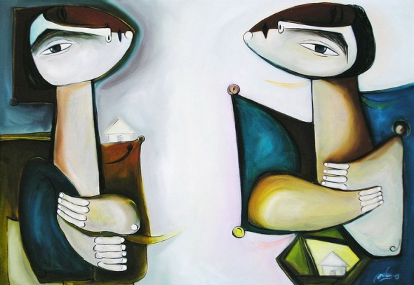 Romance que besa y empuja.