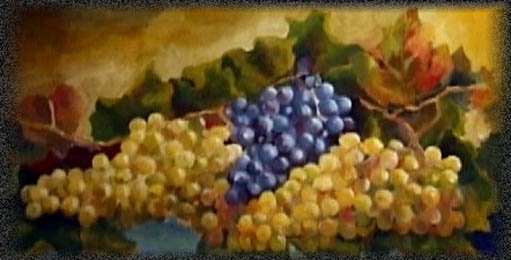 Obra de arte: uvas artistas y arte. artistas de la tierra Uvas pintadas