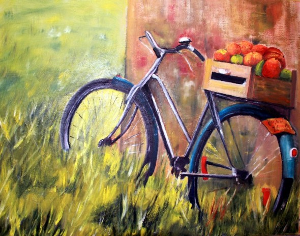 Obra de arte: bicicleta amb fruits Artistas y arte. Artistas de la tierra Obra de arte: bicicleta amb fruits Artistas y arte. Artistas de la tierra