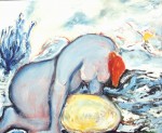 Obras de arte: Europa : Francia : Nord-Pas-de-Calais : LONGUENESSE : Nu assis � la pierre