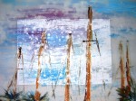 Obras de arte: Europa : Espa�a : Catalunya_Barcelona : BCN : Mastiles de d�a en sitges / 27 a�os