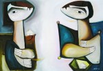 Obras de arte: America : Cuba : Ciudad_de_La_Habana : miramar_playa : Romance que besa y empuja.