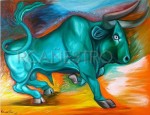 Obras de arte: Europa : Espa�a : Andaluc�a_M�laga : Ronda : toro verde