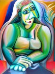 Obras de arte: Europa : Espa�a : Andaluc�a_M�laga : Ronda : MUJER SENTADA EN UN SILLON