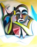 Obras de arte: Europa : Espa�a : Andaluc�a_M�laga : Ronda : MUJER PEINANDOSE EN LA PLAYA