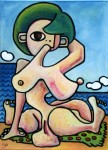 Obras de arte: America : Argentina : Buenos_Aires : Ciudad_de_Buenos_Aires : Mujer en la playa