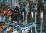 Obras de arte: America : Colombia : Santander_colombia : Bucaramanga : vino y pescado