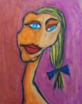 Obras de arte: America : Argentina : Santa_Fe : Rosario : Mujer con mo�o azul