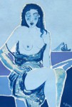 Obras de arte: Europa : Francia : Nord-Pas-de-Calais : LONGUENESSE : Baigneuse sur fond bleu