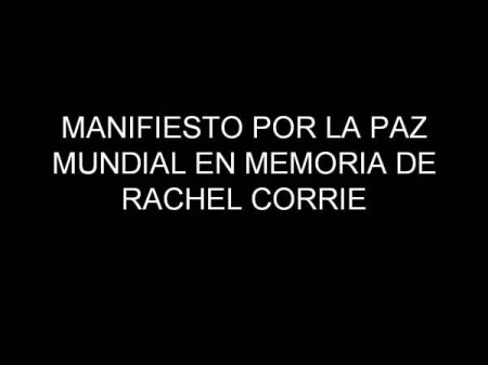 Room Project Im memoriam Rachel Corrie