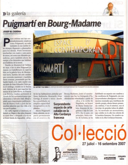 EL CRITICO DE ARTE JOSEP M. CADENA VISITA EL CENTRO DE ARTE CONTEMPORANEO PUIGMARTI