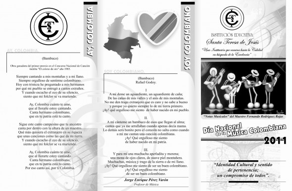 CELEBRACION DIA NACIONAL DE LA MUSICA COLOMBIANA EN IBAGUE TOLIMA CON LAS NOTAS MUSICALES DE FERNANDO RODRIGUEZ ROJAS