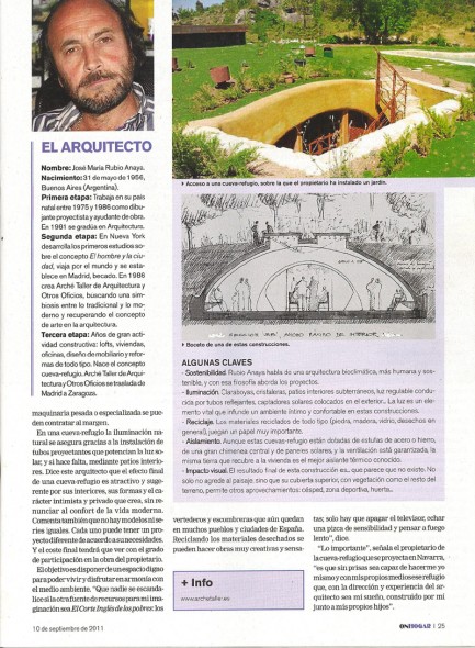 REPORTAJE EN LA REVISTA ON, DEL DIARIO DE NOTICIAS DE NAVARRA, Sep del 2011