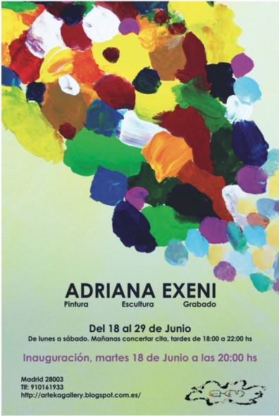 exposición de pintura, grabado y escultura de la artista Adriana Exeni