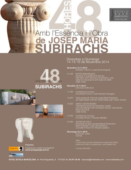 Homenaje a Subirachs en Hotel del Arte - 48 h. con la Esencia y Obra de Subirachs