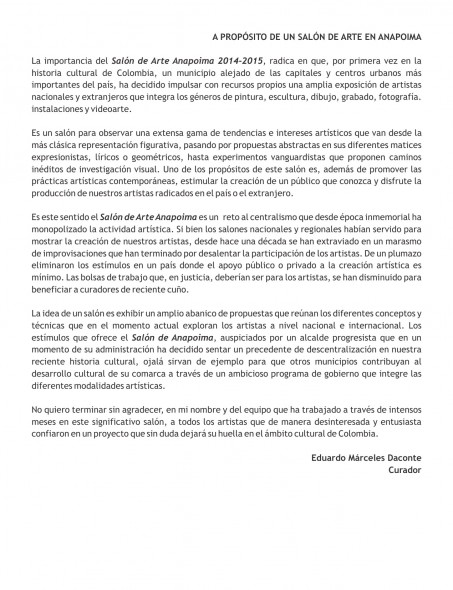 Salón de Arte 2014-2015 Anapoima.