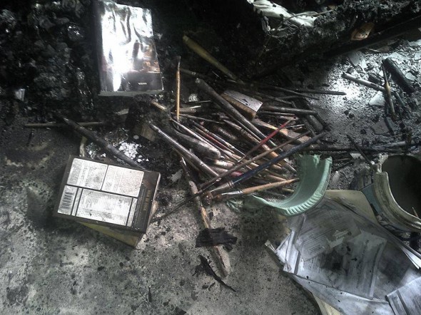 Hubo un incendio en mi taller