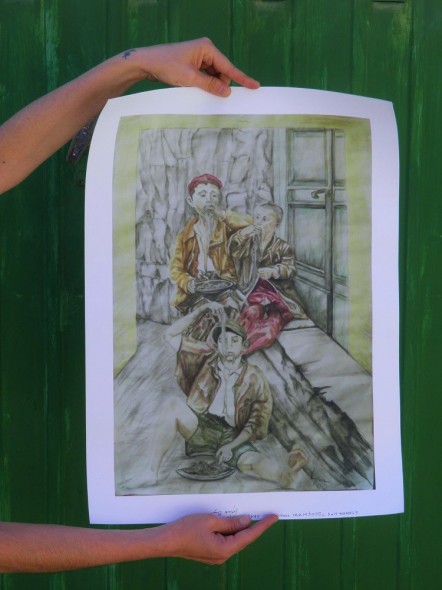 Scugnizzi mangiano spaghetti (PRINTS ON CANVAS )