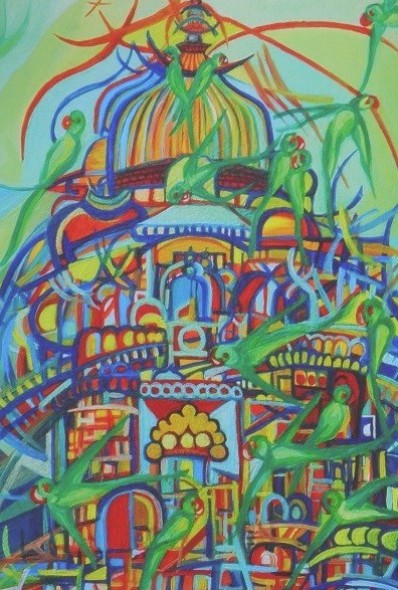 Pappagalli di Orchha (PRINTS ON CANVAS)