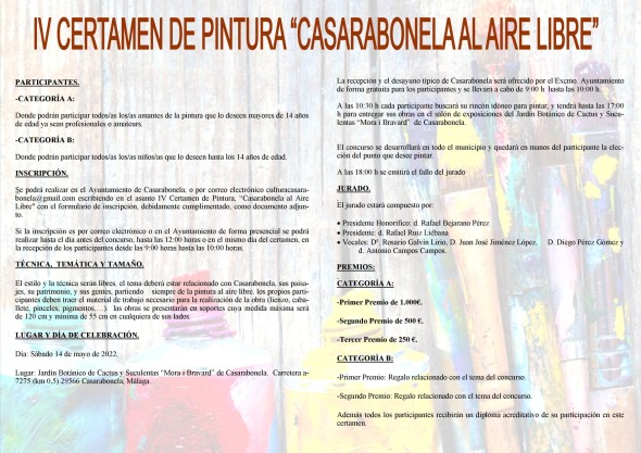 IV CERTAMEN DE PINTURAS AL AIRE LIBRE CASARABONELA