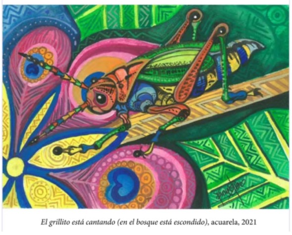 Obra: “El GRILLITO está cantando (en el bosque está escondido) de Yarime Lobo desde un mirada inspirada en Jens Hoffmann