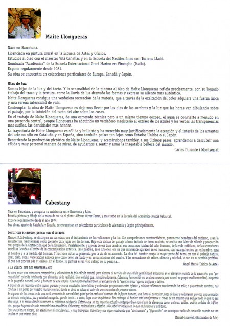 Exposición Cabestany & Maite Llongueras en Salou