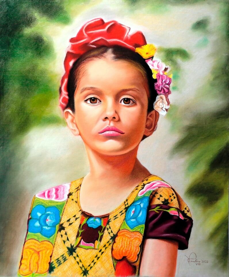 Retrato de Niña con Huipil
