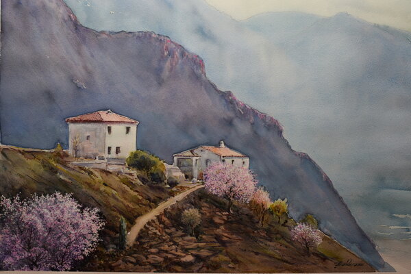 "Las casitas de los almendros en flor"