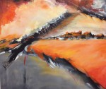Pintura abstracta y paisaje